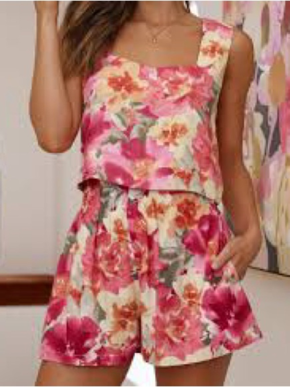 Commense Floral Pink Multi Women's Shorts